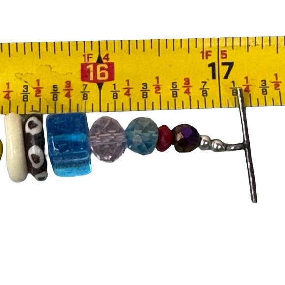 Vintage Chunky Handcrafted Multicolor Art Glass Bead Necklace Lampwork 17" Heavy - Picture 4 of 7